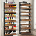 8 Tier Over the Door Pantry Organizer with Adjustable Wooden Baskets, Heavy Duty 2 in 1 Wall Mounted & Hanging Spice Rack for Kitchen, Cabinet and Closet Organization by DAOTENGQL