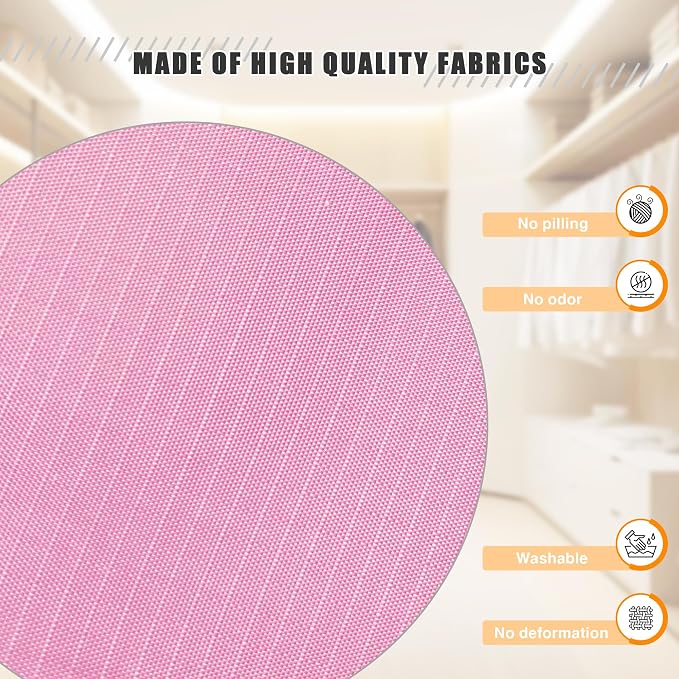 Hanging Closet Organizer 3-Shelf, Oxford Fabric Wardrobe Storage, Pink | Easy-mount foldable design holds clothes, handbags, shoes & accessories; washable Oxford fabric, sturdy and space-saving. - Image 4