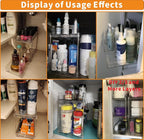 2 Set,2 Tier Pull Out Cabinet Organizer for Supplement and Medication Bottle Organizers,10.4" Deep Pantry Organizers Drawer and Sliding Clear Under Sink Organizer for Bathroom Vanity and Under Counter - Image 5