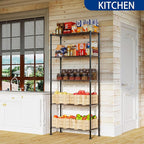 REGILLER 5-Wire Shelving Metal Storage Rack Adjustable Shelves,Standing Storage Shelf Units for Laundry Bathroom Kitchen Pantry Closet(Black,14.1" D x 30" W x 79" H) - Image 2