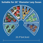 JOWBOOW Lazy Susan Organizer Bins for 26"-27" Diameter Corner Cabinet Lazy Susan, 6 Pack, Clear Plastic Cabinet and Pantry Storage Bin, 1/8 Wedge-Food Safe, BPA Free - Image 4