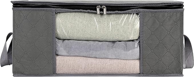 Storage Clothes Bins Closet Bags: Containers Organizer Bag Boxes Clothing Bin Box Container Organization for Organizing Blanket Cloth Pillow Sheet Sweater and Storage Totes Organizers With Lids - Image 2