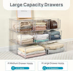 Vtopmart 9 Pack Clear Stackable Storage Drawers 15QT - Image 9