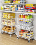 OKZEST 3-Tier Rolling Pantry Floor Organizers and Storage Cart with Wheels by OKZEST