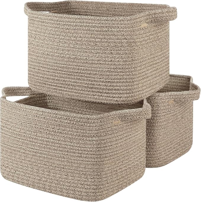 OIASKET Storage Basket for Organizing 3 Pack, Woven Baskets for Storage by OIASKET
