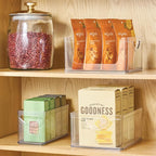 iDesign Plastic Stackable Kitchen Cabinet Storage Bin with Handles - Clear Pantry Organizer Medium (Pack of 4) - Image 3