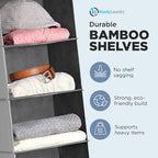 Handy Laundry Hanging Closet Organizer - 6 Shelf Storage for Clothes, Sweaters, Shoes & Accessories - Space-Saving Wardrobe Shelves with Hooks for Dorm, RV & Small Closet Organization (Grey) - Image 4