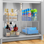 Sorbus Pull-Out Under Sink Organizer, Mesh Construction (Silver, 1 Pack) - Image 2