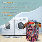 Mandala Paisley Laundry Basket Oxford Cloth Foldable Hamper 18.9x16.5 Inch - Image 6