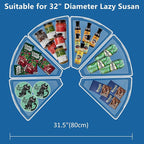 JOWBOOW Lazy Susan Organizer Bins for 32"-33" Diameter Corner Cabinet Lazy Susan, 6 Pack, Clear Plastic Cabinet and Pantry Storage Bin, 1/8 Wedge-Food Safe, BPA Free - Image 4