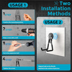 4 Pack Large Strong Magnetic Hooks Heavy Duty Garage Big Magnet Hooks Extra Strength Magnetic Utility Storage Hook Hanger with Anti Slip Coating for Garden Indoor Outdoor Hanging Tools Black - Image 6