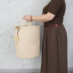 XUANGUO Cotton Rope Laundry Basket Hamper for Clothes, oatmeal - Image 3