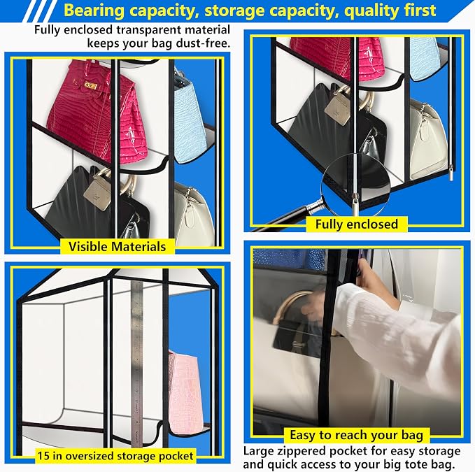 Purse Organizer for Closet, Heavy Duty Hanging Handbag Storage - Image 4