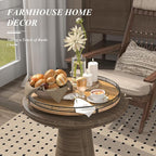 AMH 16-Inch Farmhouse Oak Lazy Susan Organizer for Table and Cabinet - Image 5