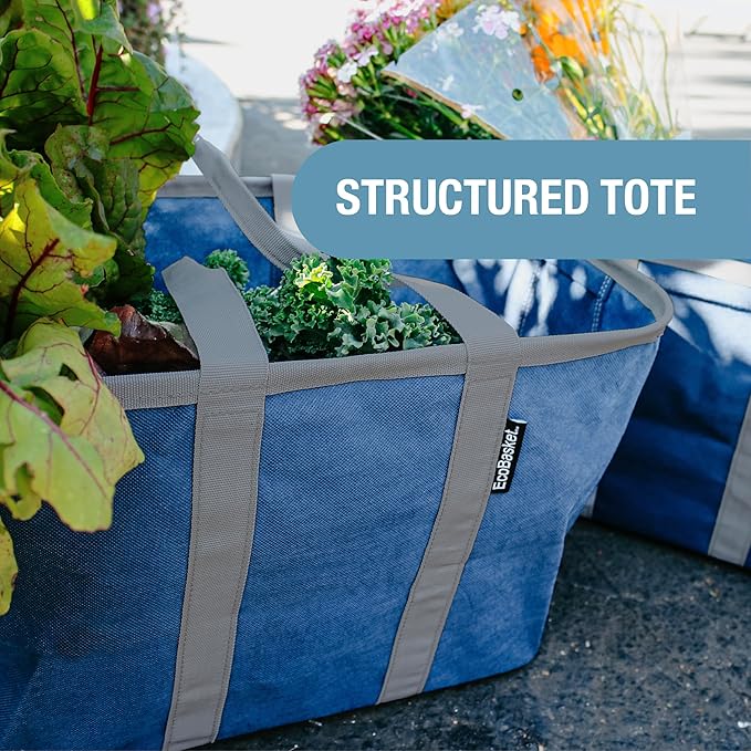 CleverMade EcoBasket Collapsible Grocery Tote, 30L Structured Tote Bag - Image 5