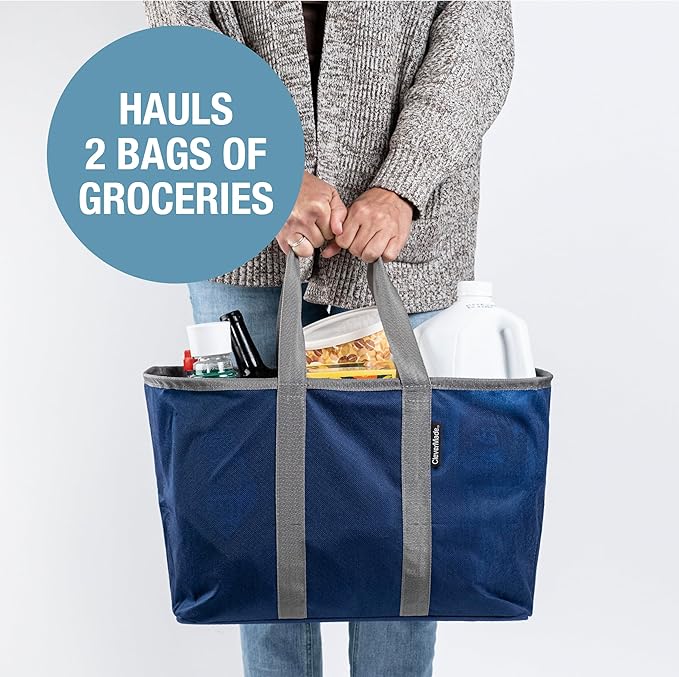 CleverMade EcoBasket Collapsible Grocery Tote, 30L Structured Tote Bag - Image 4