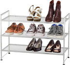Simple Houseware 3-Tier Stackable Mesh Shoe Rack, Silver by SimpleHouseware