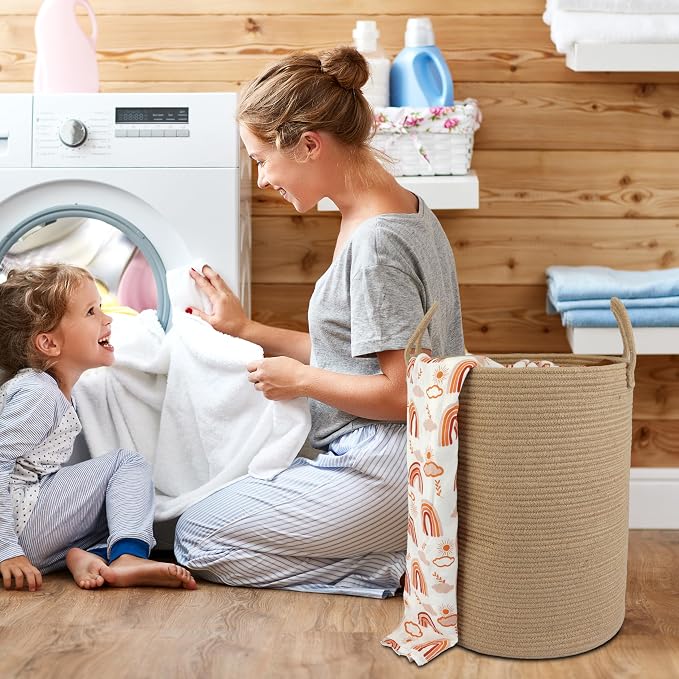 XUANGUO Laundry Basket Laundry Hamper for Clothes Jute Large - Image 4