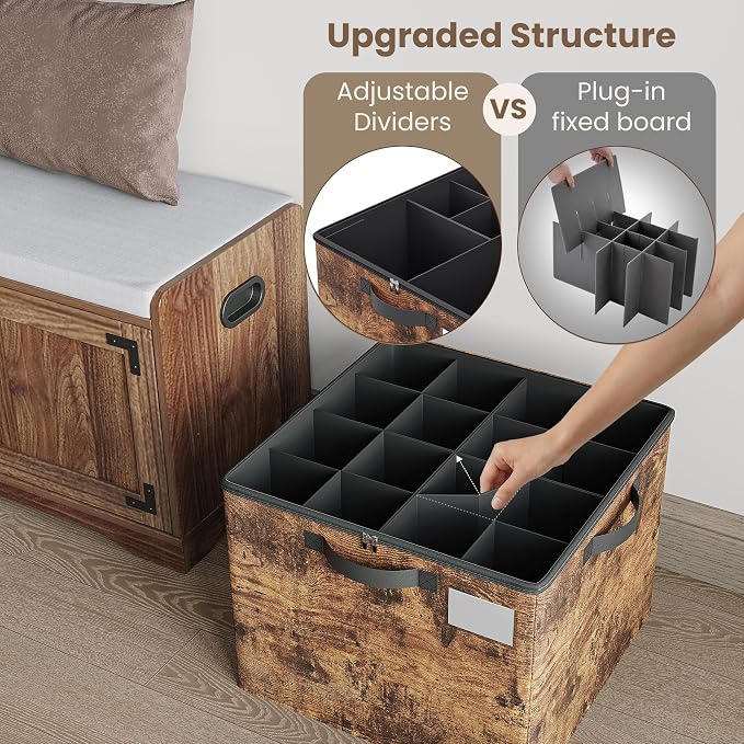 Varhomax Shoe Organizer Box for Closet, Fabric Storage Basket - Image 6