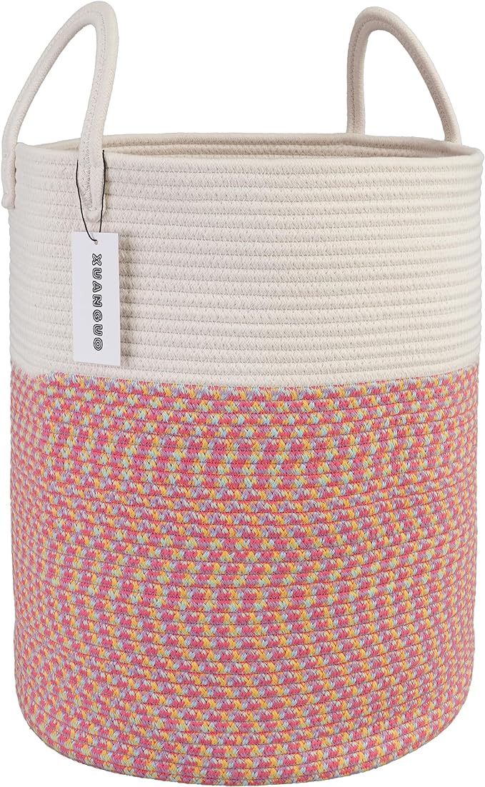 XUANGUO Cotton Rope Laundry Basket Hamper for Clothes Large by XUANGUO