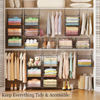 X-cosrack 3-Tier Hanging Closet Organizer, Laundry Room Organization | Space Saving Shelves with 1.65" Hook & 5 S-Hooks | Hanging Wire Baskets (12.4" W x 8.8" H x 10.24-11.8" D) - Image 2