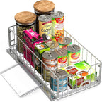 Simple Houseware Pull-Out Cabinet Sliding Basket, 17.2Dx9.7Wx5H, Chrome - Image 7