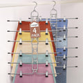 Pants & Skirt Hangers with Clips, Newly Upgraded Detachable - Space Saving Hangers, 6-Tiers Foldable Skirt Hangers for Women - Hanging Closet Organizer and Storage - 4 Pack, Patent Pending by Lumigens