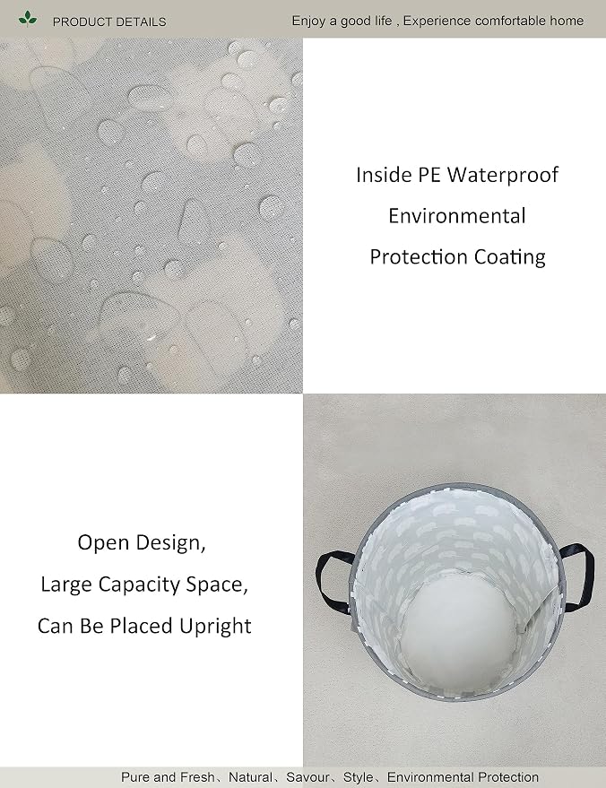 Round Elephant Laundry Hamper Waterproof Fabric Home Storage - Image 4