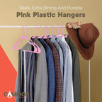 Pink Plastic Hangers 150 Pack– Heavy-Duty Plastic Hangers Slim and Space-Saving, Durable and Lightweight PP with Non-Slip Shoulder Notches for Slip Dresses, Suits, Jackets & Camisoles - Image 8