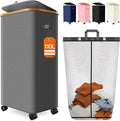 Laundry Basket with Wheels, 110L Large Rolling Laundry Hamper for Dorm by Fzzcvo