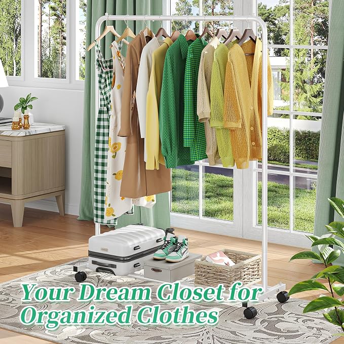 Simple Trending Clothes Clothing Garment Rack, Clothes Organizer, White - Image 2