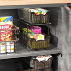 Simple Houseware Cabinet 2 Tier Perforated Basket Drawer, Bronze - 2 Pack - Image 6