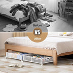 Yecaye Under Bed Storage with Wheels, 2 Pack Under Bed Shoe Storage, White | Sturdy All-Metal Frame, Foldable, 360° Rolling Wheels, Tool-free Assembly, Underbed Storage Drawers for Shoes, Toys, Clothes - Image 5
