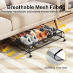 Under Bed Shoe Storage Organizer, 2 Pack Under Bed Storage Containers with Wheels for Under Bed Shoe Organizer Drawer Space Saving for bedroom - Image 3