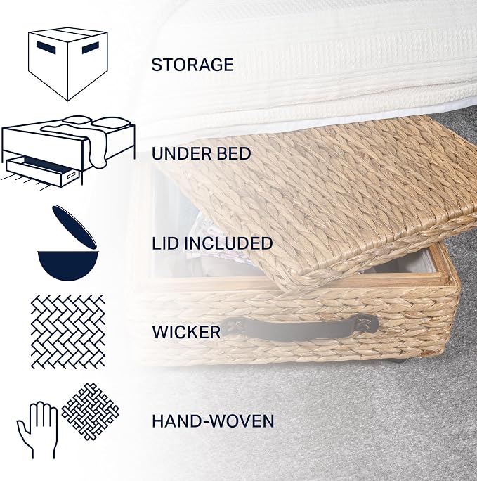 happimess Chett Underbed Storage Bin Wheels 26", Natural - Image 3