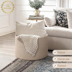 INDRESSME Large Woven Wicker Blanket Basket Living Room, 65L - Image 7