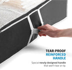 Zober Under Bed Storage - Pack of 2 Storage Containers for Clothes, Blankets, Winter Clothing, & Shoes - With Handles, Dual Zippers, & Clear Top (Black) - Image 4