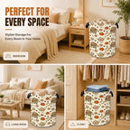 Autumn Sweater Laundry Basket,Fall Pumpkin Foldable Oxford Clothes Hamper with Handles, Portable Dirty Clothes Storage Bucket for Laundry Room Bedroom Bathroom Dorm Decor,20.8x16 Inch - Image 7