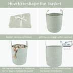 XUANGUO Cotton Rope Laundry Basket Hamper for Clothes, green - Image 7