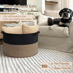 INDRESSME XXXLarge Woven Rope Blanket Basket Living Room Mix Black, 90L - Image 6