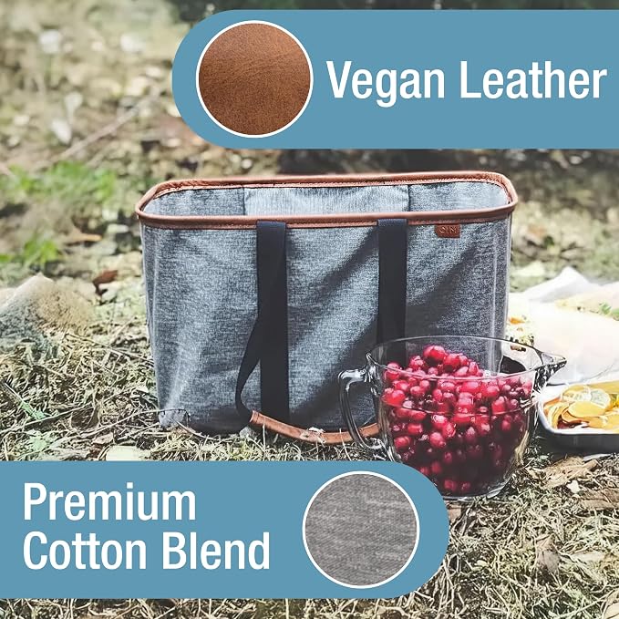 CleverMade Collapsible Tote LUXE, 30L Structured Tote Bag with Handles - Image 4