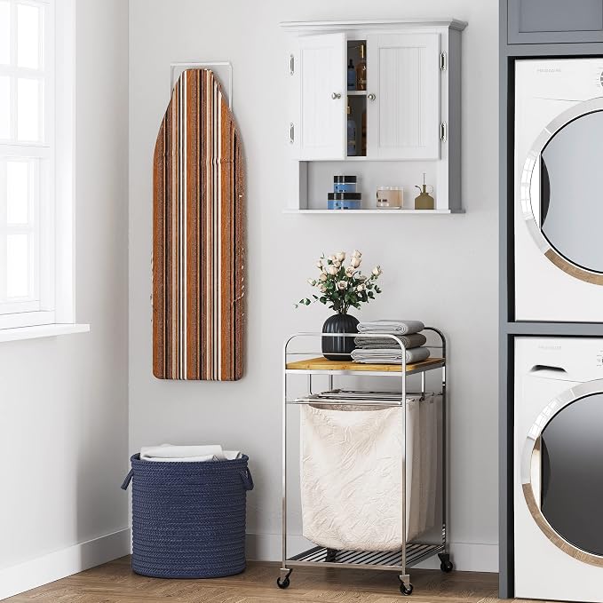 UTEX Bathroom Wall Cabinet Over Toilet, White Wall-Mounted Medicine Cabinet - Image 8