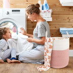 XUANGUO Cotton Rope Laundry Basket Hamper for Clothes Large - Image 4