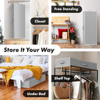 Simple Houseware 41.5" Wrapping Paper Organizer, Fits 40 Rolls, Gray - Image 6