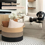 INDRESSME XXXLarge Woven Rope Blanket Basket Living Room, 90L - Image 2