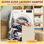 220L Laundry Hamper 3 Section,Large Laundry Hamper with Lid,Dirty Clothes Hamper with 3 Inner Bags,Collapsible Laundry Basket Organizer for Laundry Room,Bedroom,Laundry Sorter Hamper 3 Compartment - Image 6