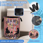 Life Is Better Around The Campfire Laundry Basket Oxford Cloth 18.9x16.5 In - Image 2