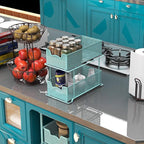 Simple Houseware 2 Tier Sliding Cabinet Basket Organizer Drawer, Turquoise - Image 5