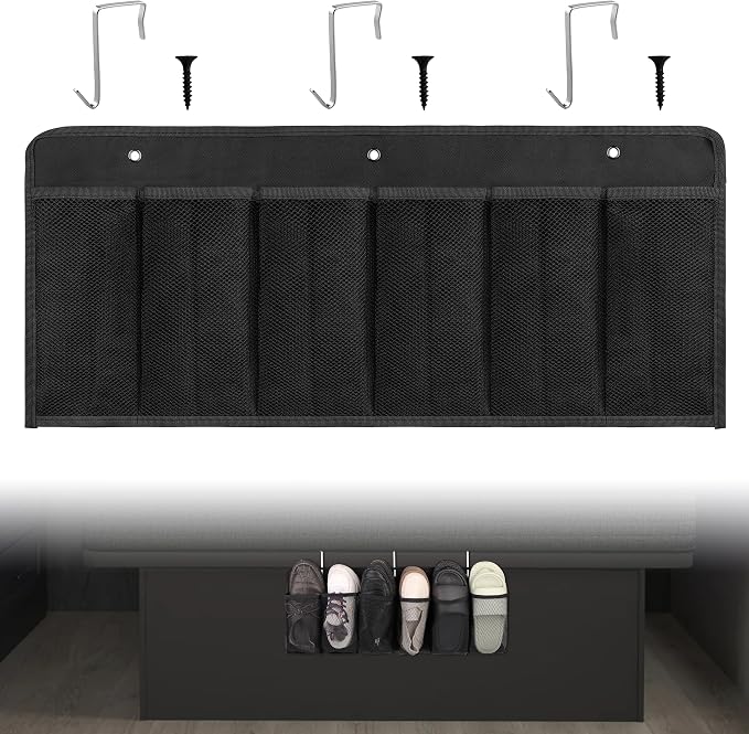 RVZONE RV Shoe Pockets 6 Large Pockets, Hanging Organizer with Sturdy Hooks by RVZONE