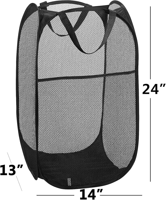 2 pop-up Laundry Hamper，Foldable mesh Laundry Baskets (Each with 2 Reinforced Handles)… - Image 7